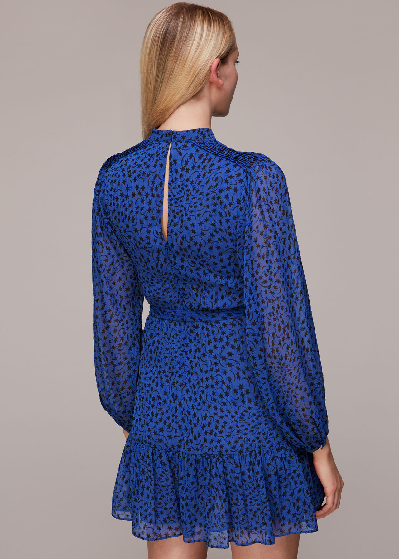 Warped Star Print Dobby Dress