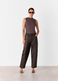 High Neck Rib Detail Tee