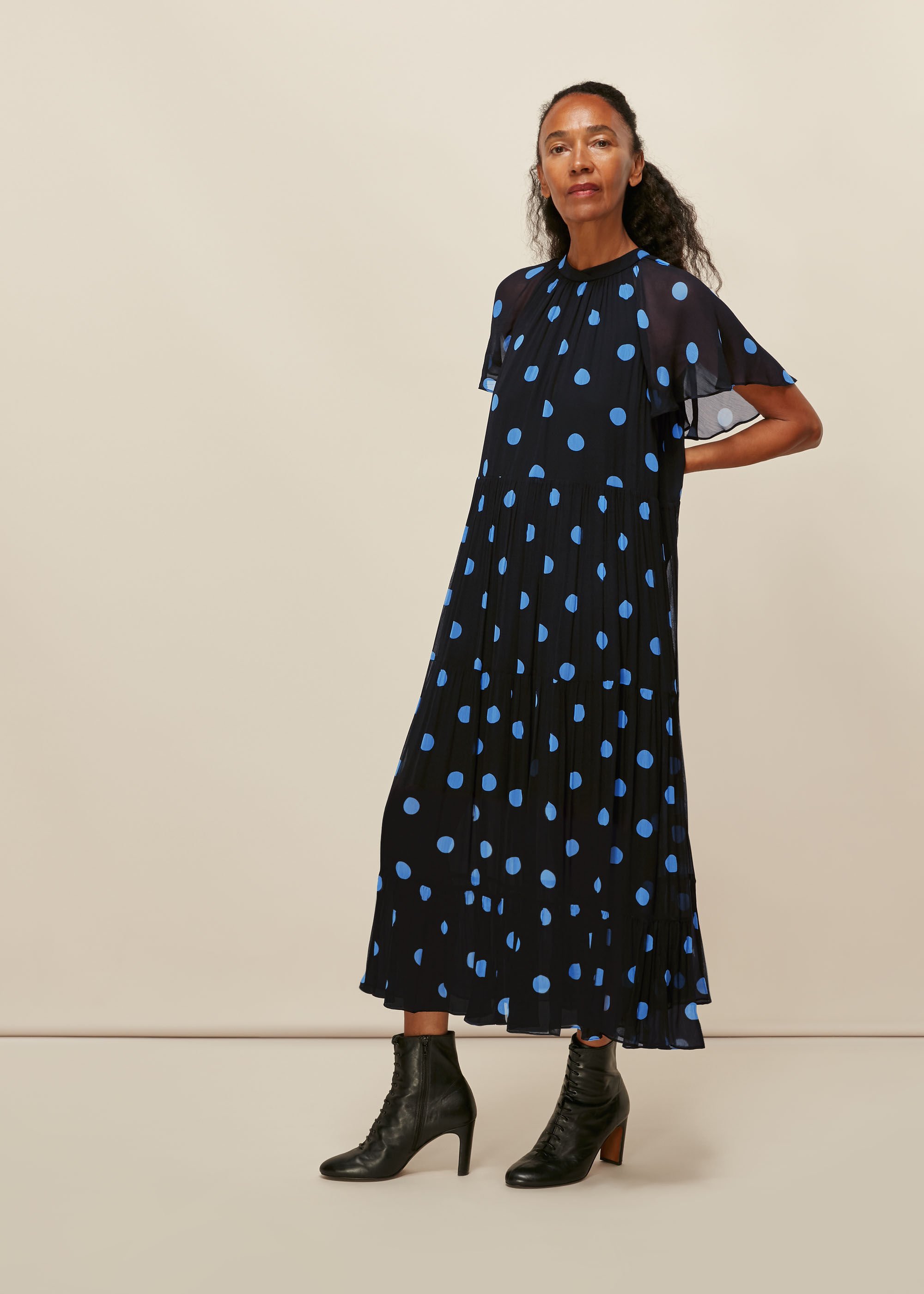 Whistles lunar spot dress top
