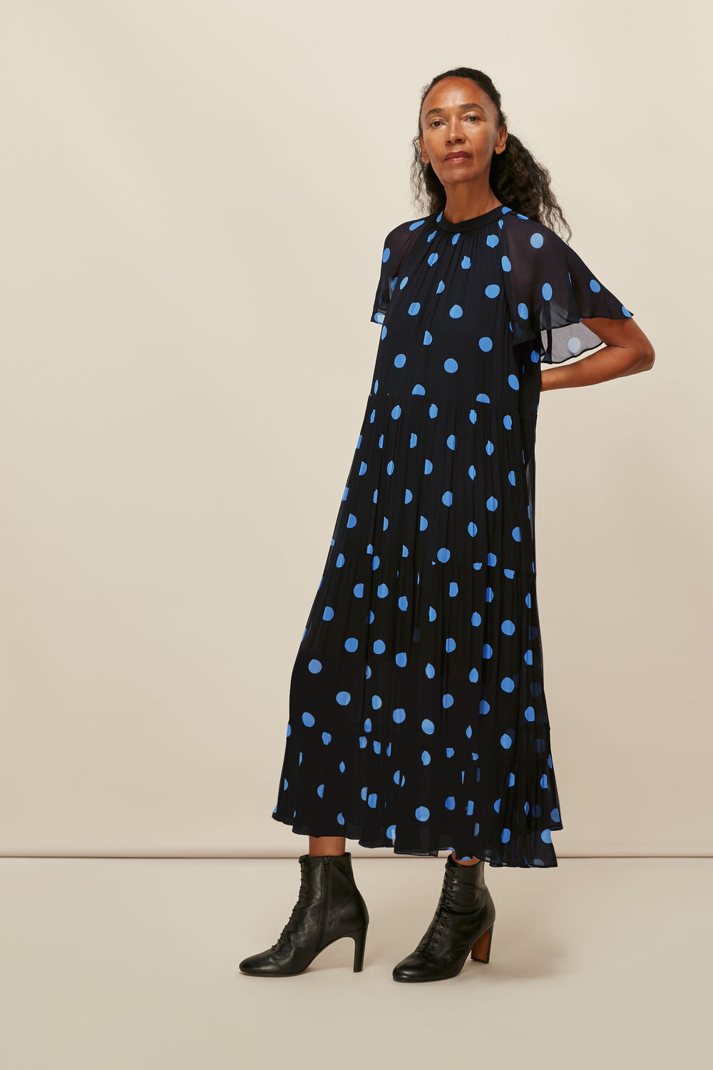 Black Margie Spot Dress
