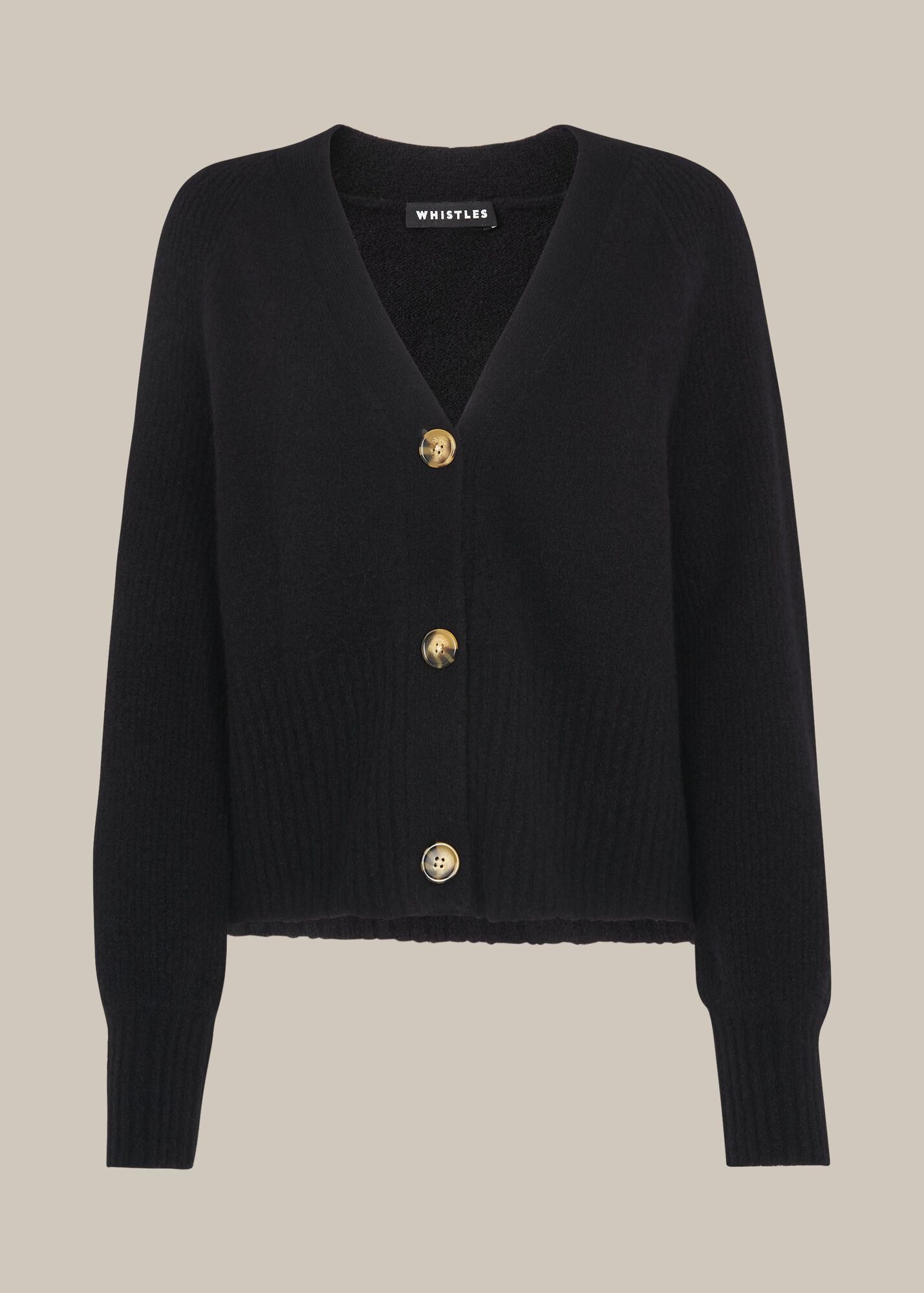 Black Full Sleeve Knitted Cardigan WHISTLES