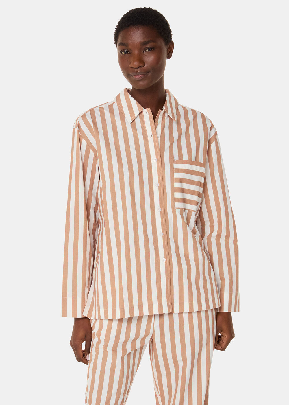 Cotton Stripe Pyjama Shirt