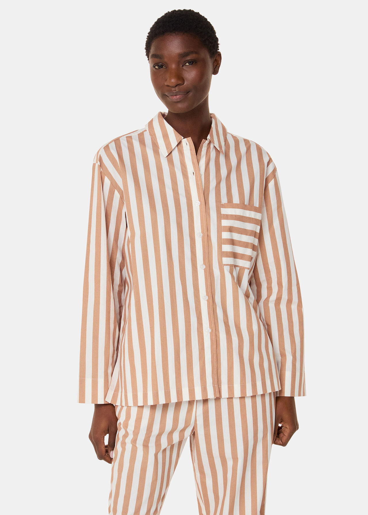 Cotton Stripe Pyjama Shirt
