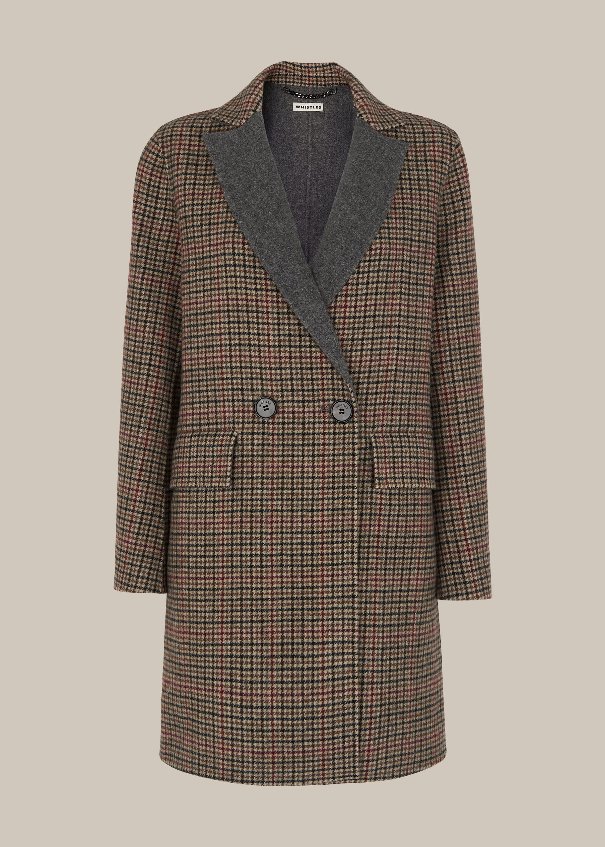 Short check coat discount
