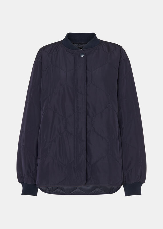 Navy Ida Short Quilted Coat