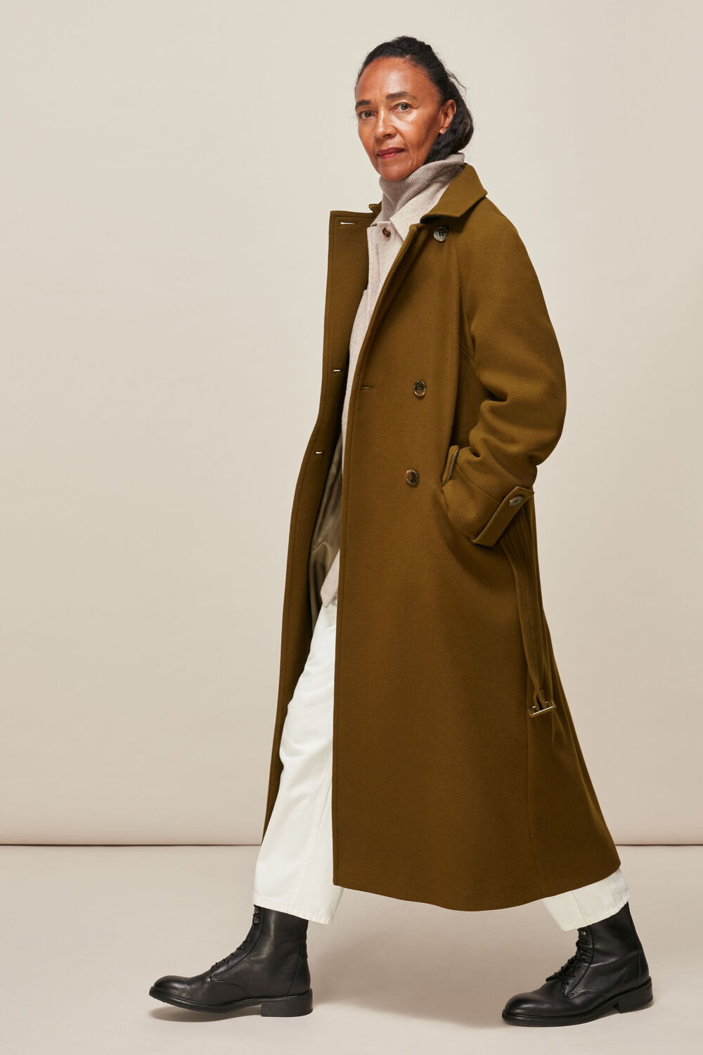 Belted Wool Trench Coat