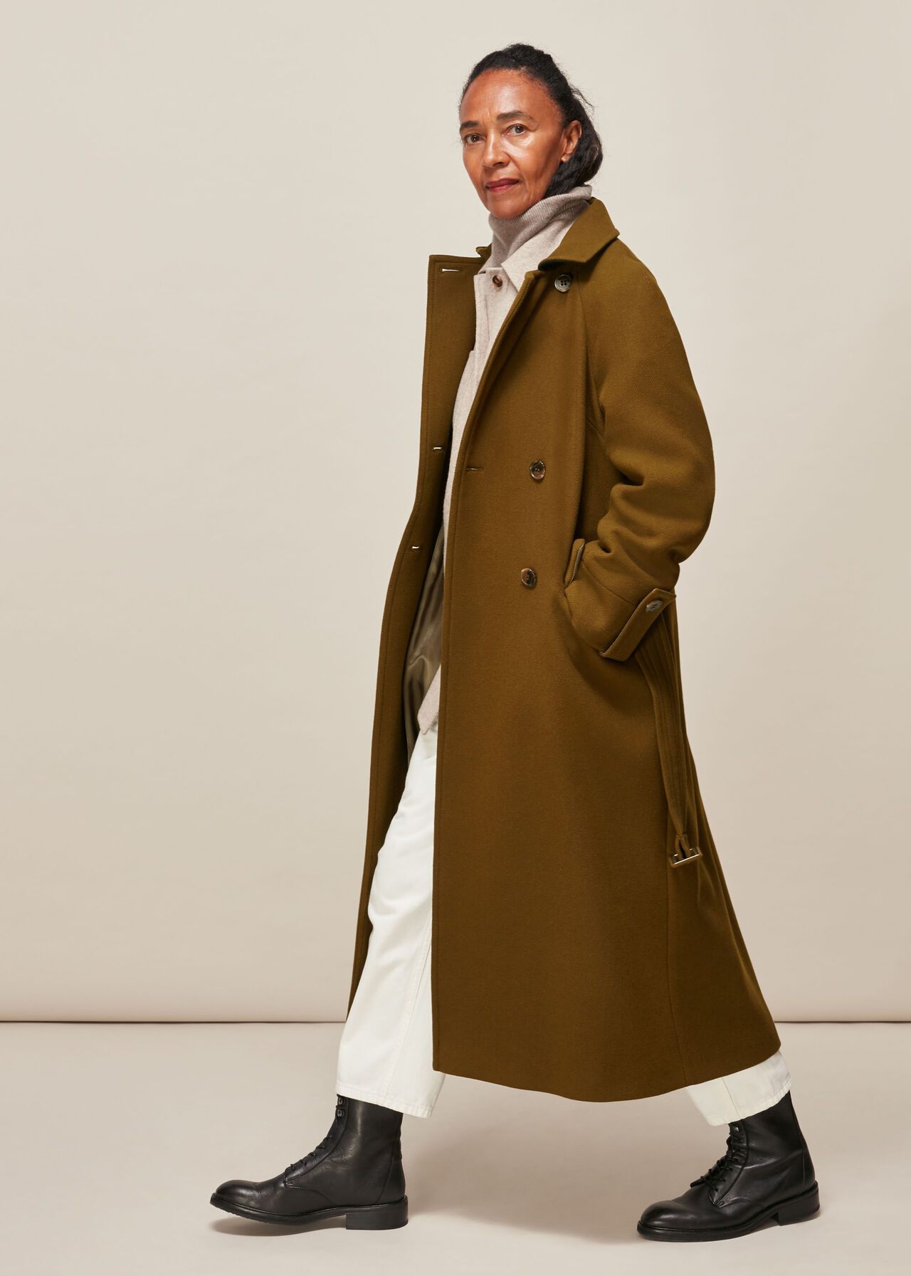 Belted Wool Trench Coat