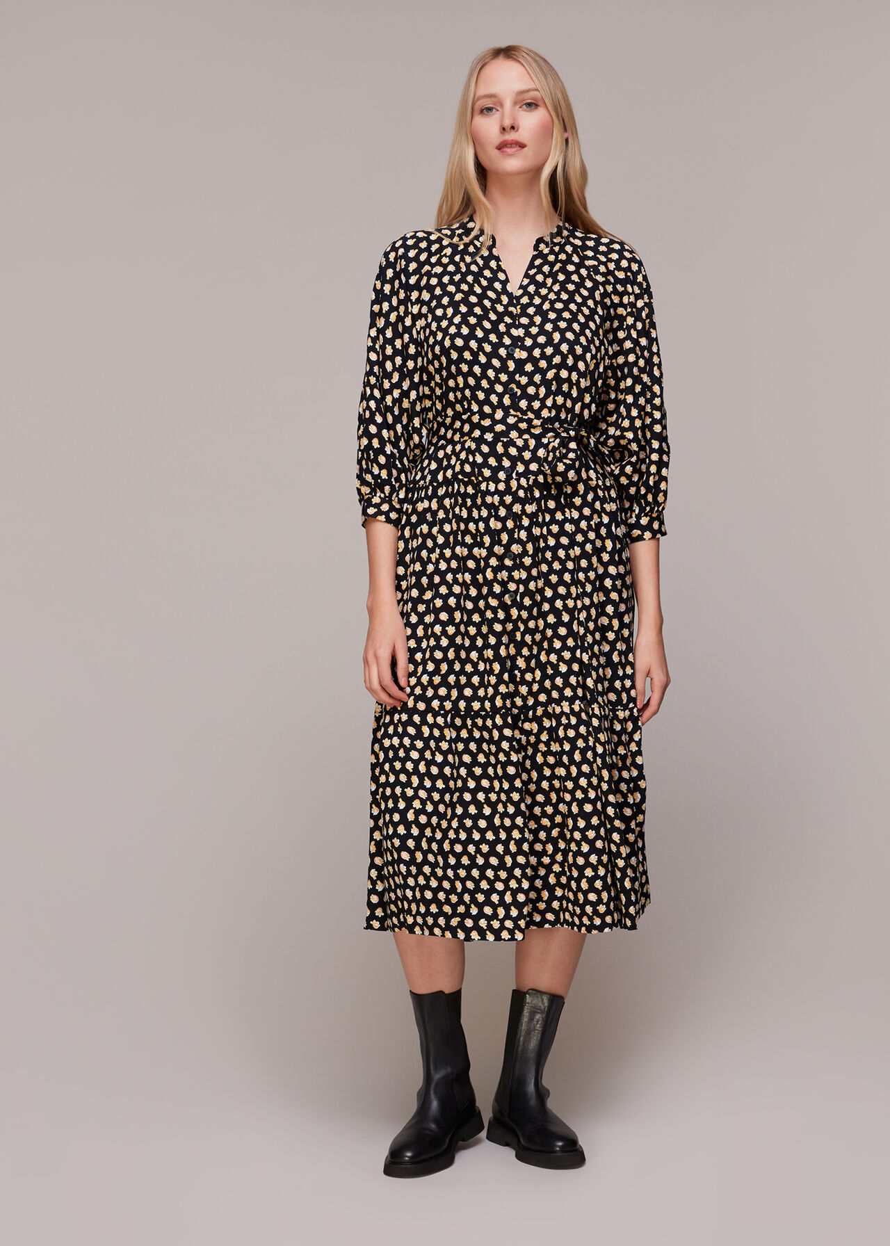 Twisting Tulips Trapeze Dress