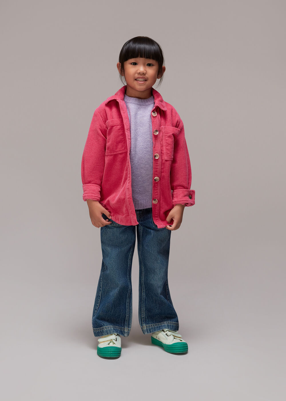 Pink Flo Corduroy Overshirt | WHISTLES | Whistles US