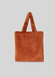 Hattie Faux Fur Tote Brown