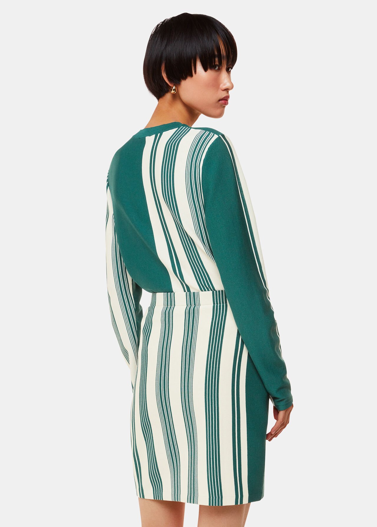 Vertical Stripe Knitted Skirt