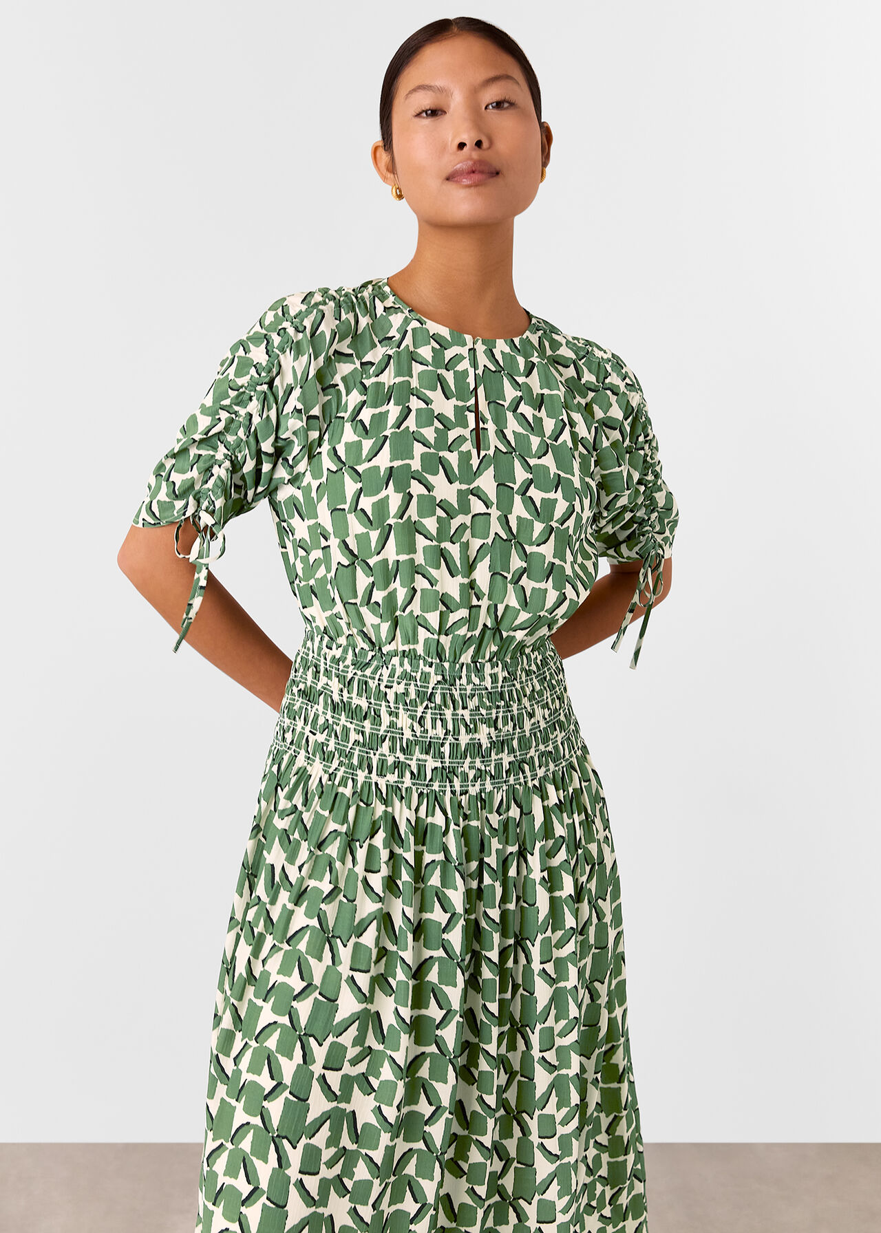 Whistles Abstract Squares Midi Dress Whistles Abstract Squares Midi Dress