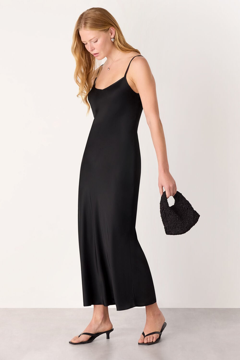 2 In 1 Satin Midi Dress
