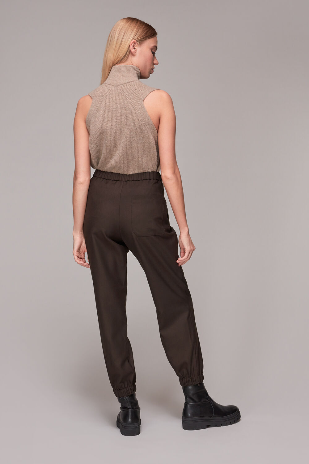 Mia Elastic Waist Wool Trouser