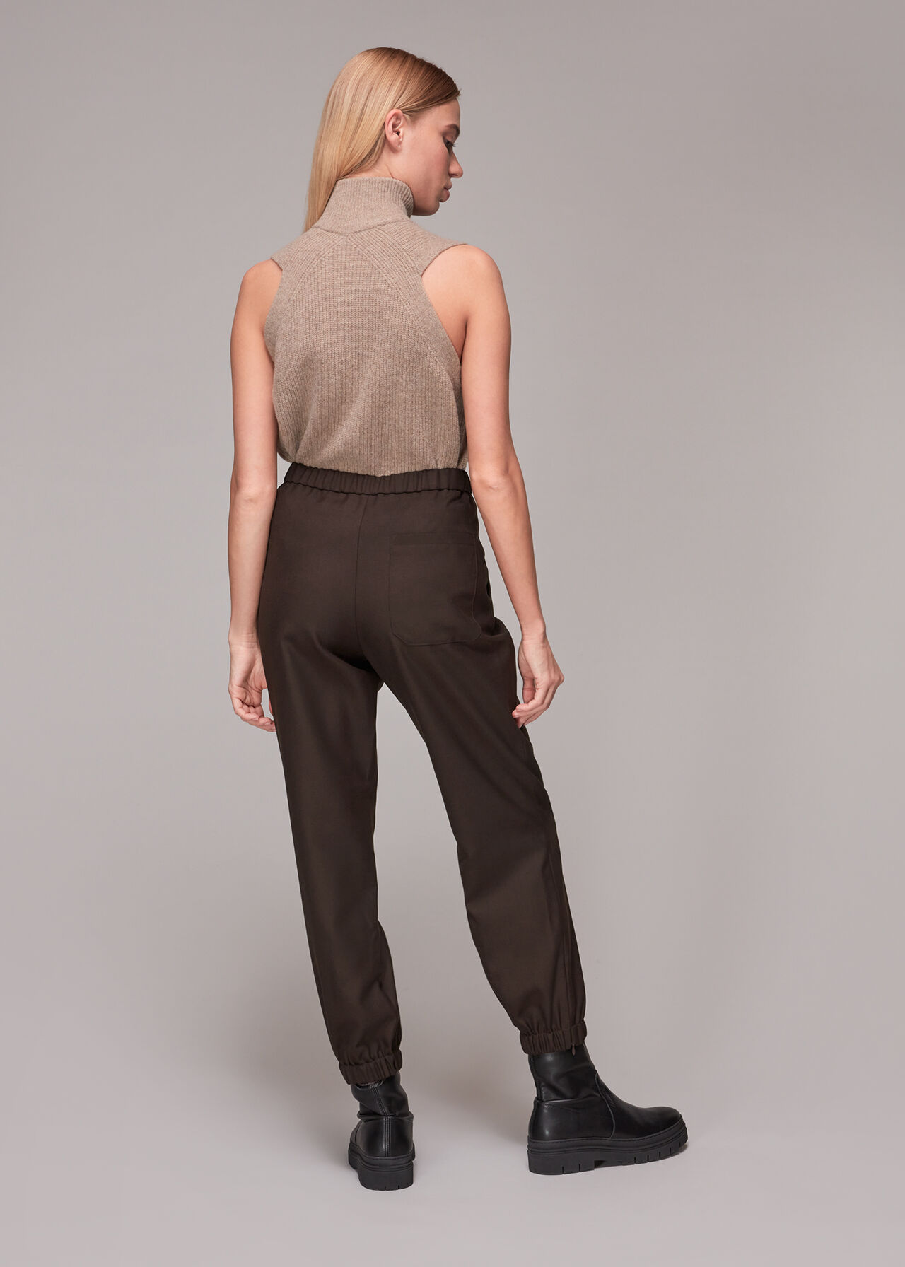 Mia Elastic Waist Wool Trouser