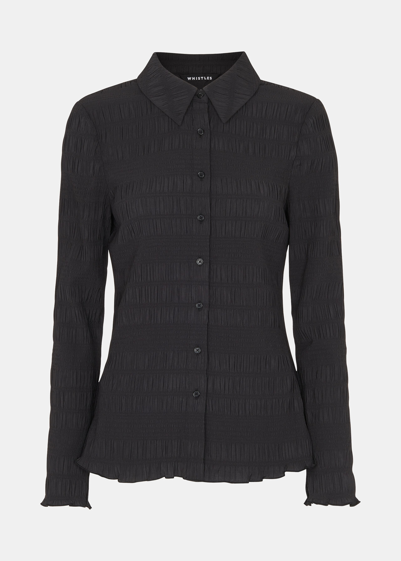 Plisse Button Front Shirt