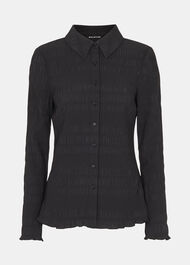 Plisse Button Front Shirt