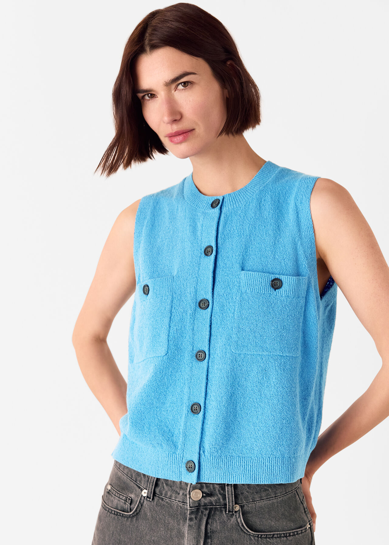 Cotton Boucle Textured Tank