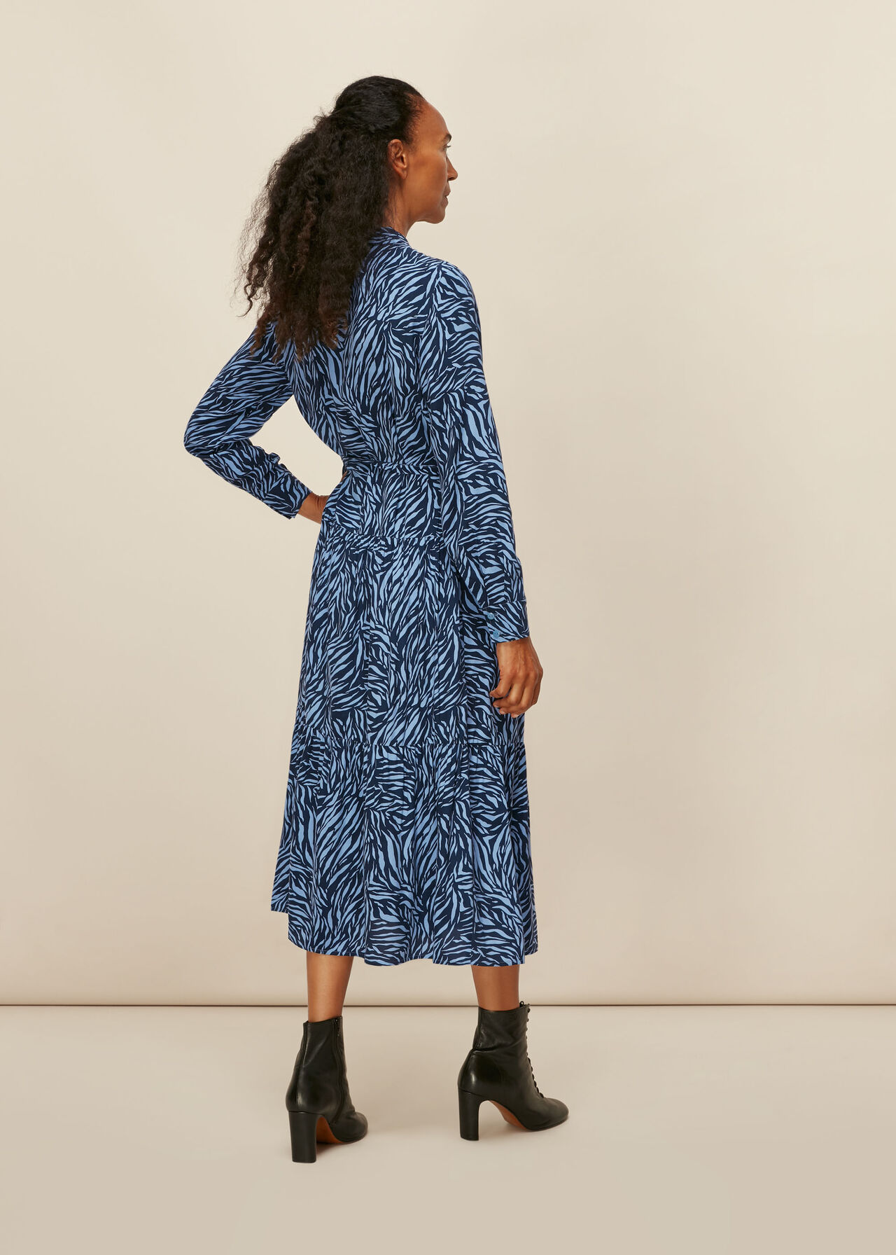Zebra Print Shirt Dress