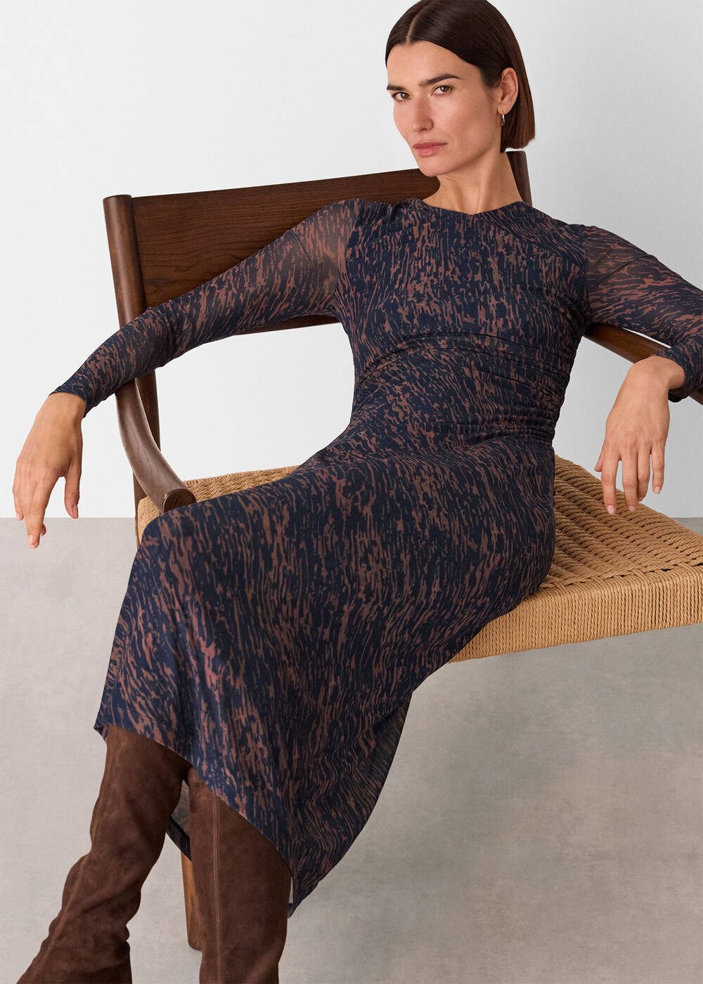 Abstract Marks Mesh Dress