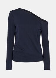 Asymmetric Jersey Crepe Top
