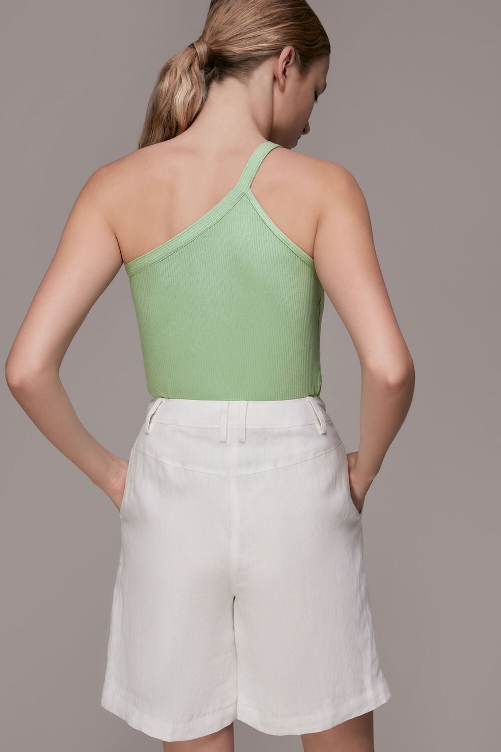 Ribbed One Shoulder Cami