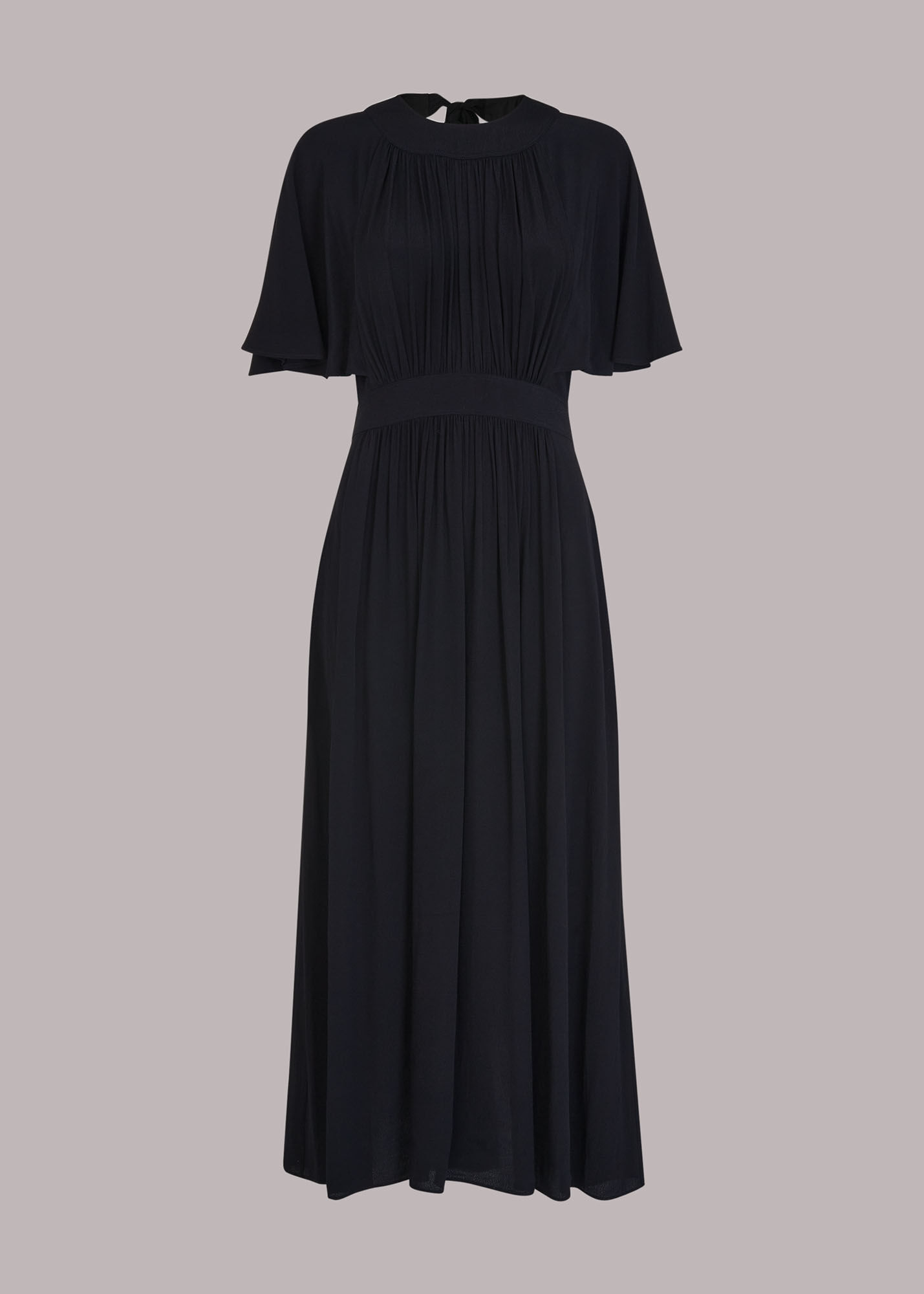 Black Amelia Cape Sleeve Dress WHISTLES Whistles UK