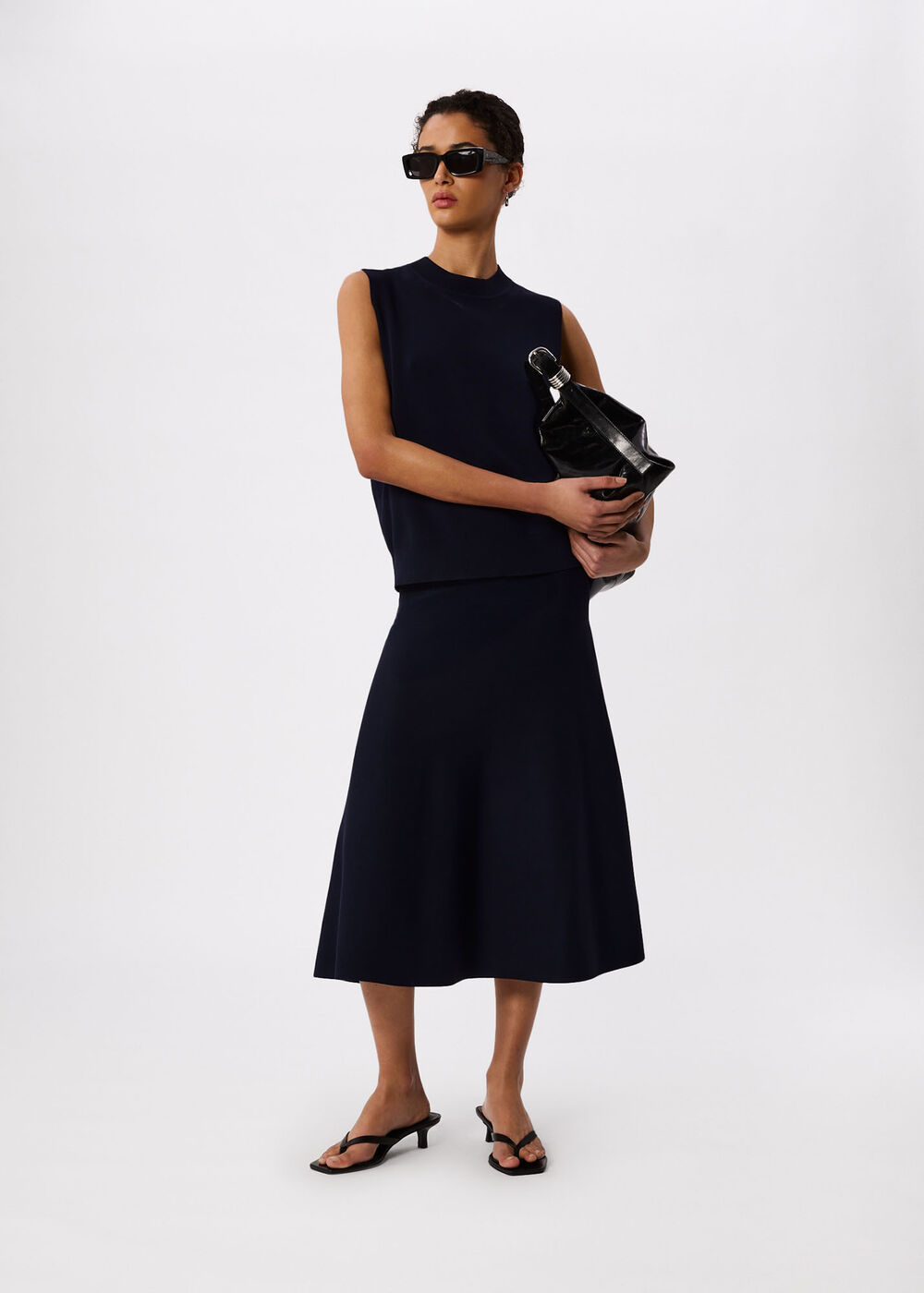 Knitted Ribbed Midi Skirt