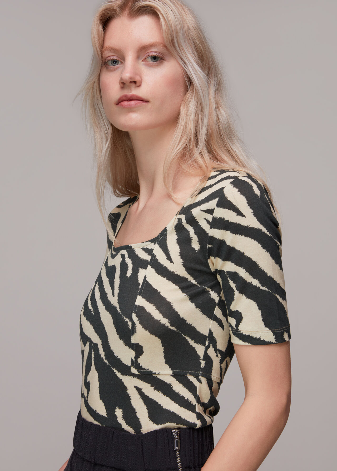 Zebra Square Neck T-shirt