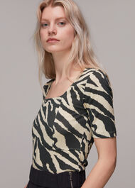 Zebra Square Neck T-shirt