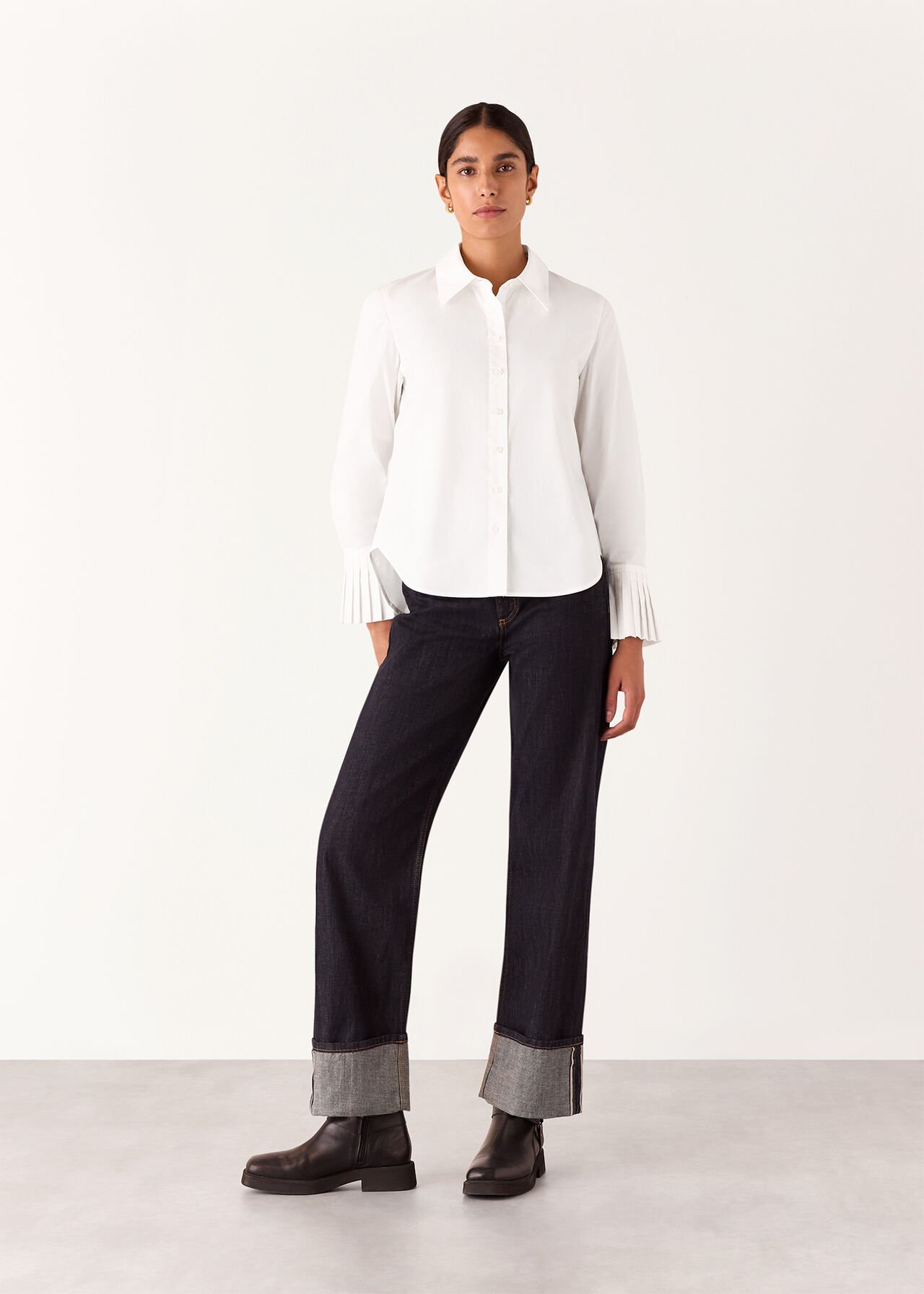 Marcy Pleated Cuff Shirt