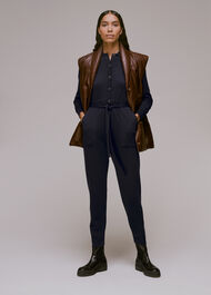 Knitted Button Front Jumpsuit