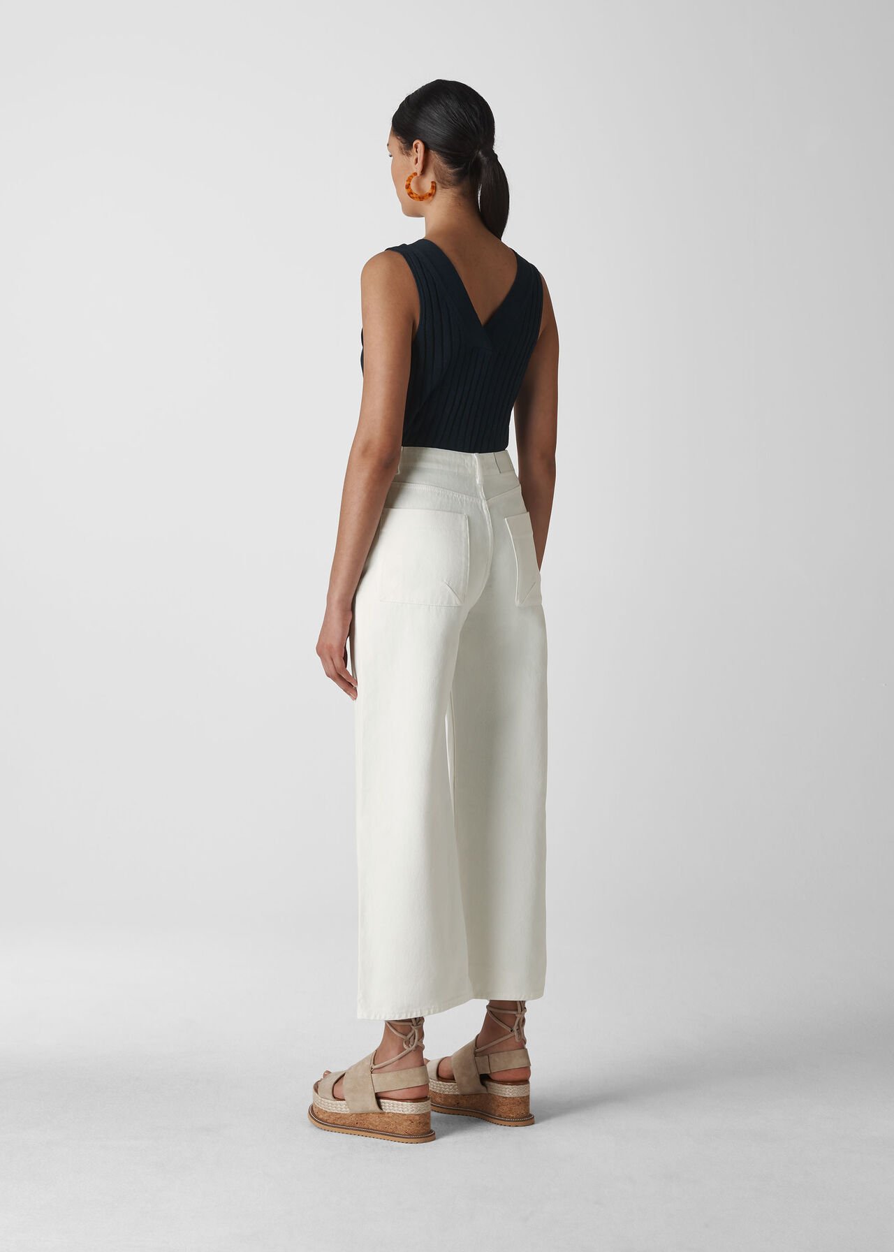 Gabi High Waist Wide Leg Jean White