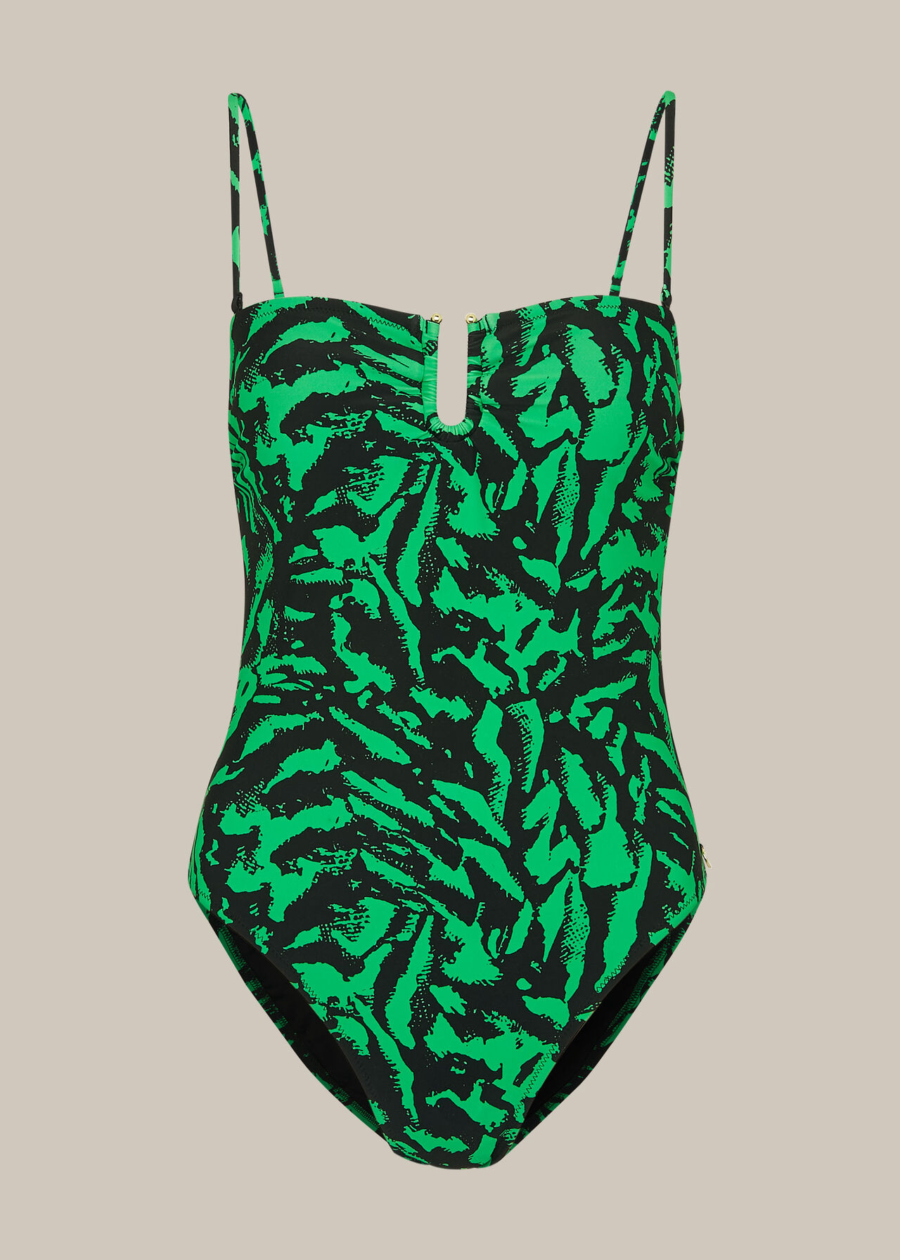 Green/Multi Tiger Animal Print Swimsuit, WHISTLES