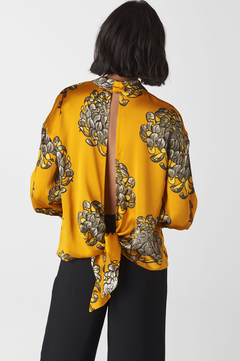 Gabrielle Print Silk Top Yellow/Multi