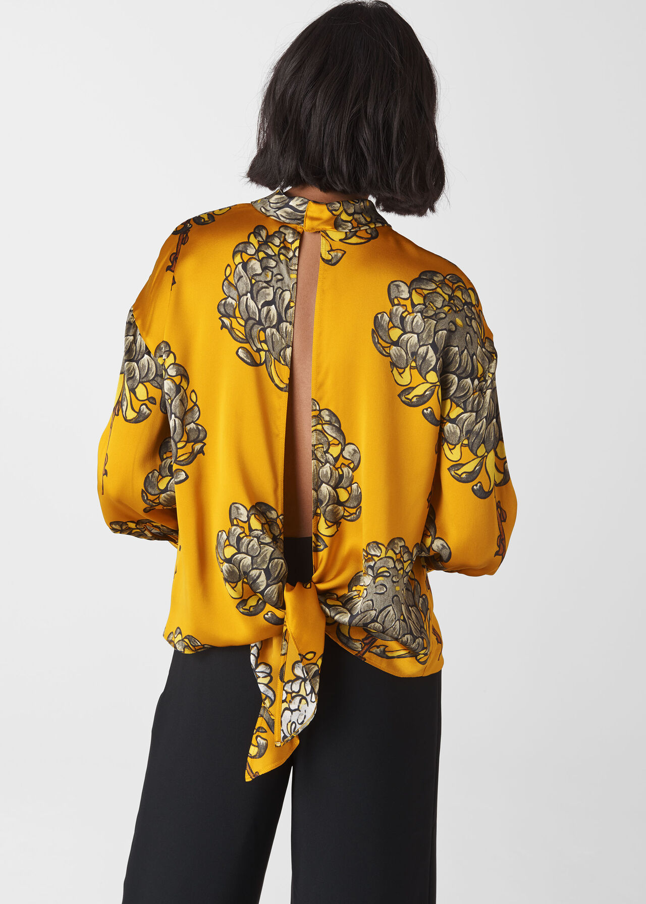 Gabrielle Print Silk Top Yellow/Multi