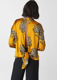 Gabrielle Print Silk Top Yellow/Multi