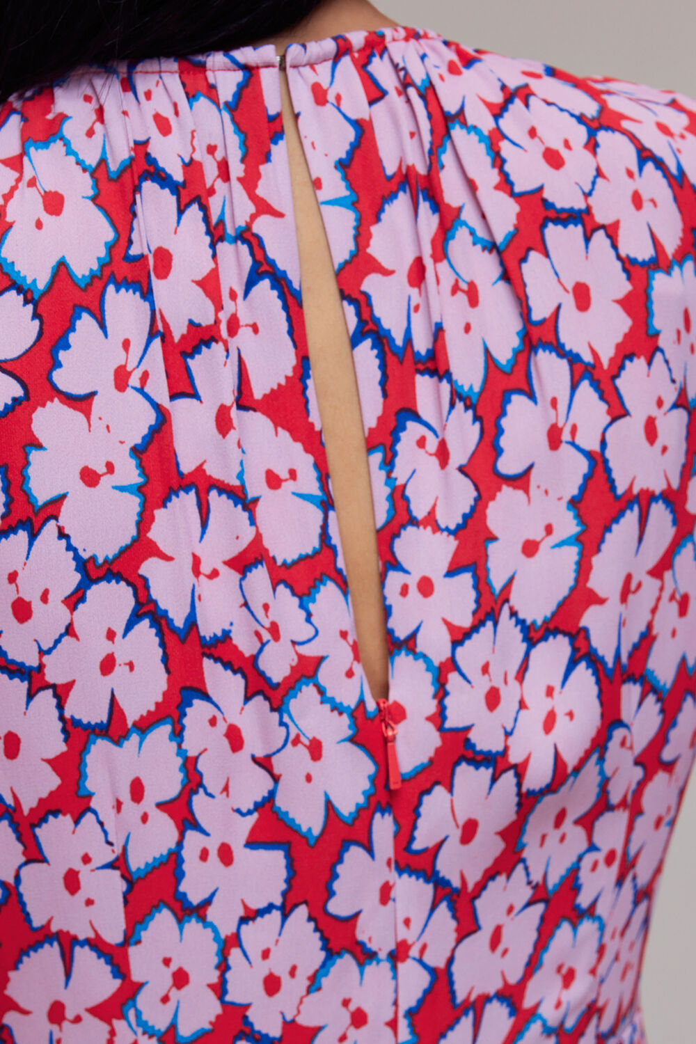 Pink Farfalle Flower Midi Dress