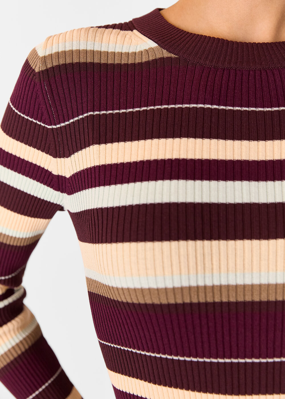 Multi Stripe Crew Neck Knit