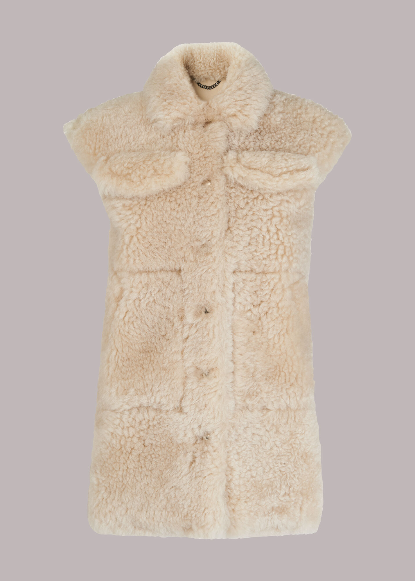 Ivory Iris Shearling Gilet WHISTLES