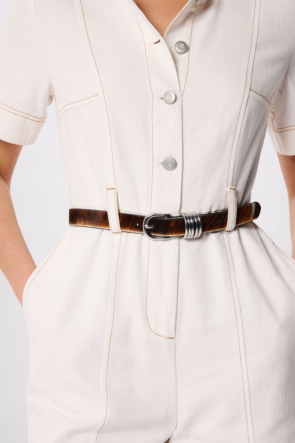 Cow Hair-On Multi Ring Belt