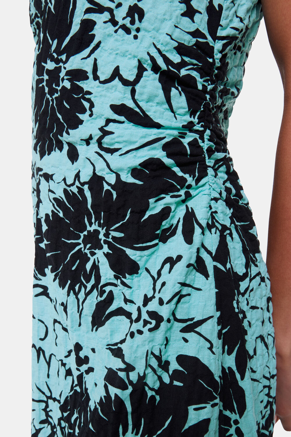 Pansy Print Textured Dress