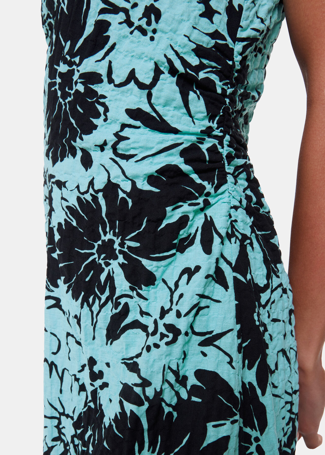 Pansy Print Textured Dress