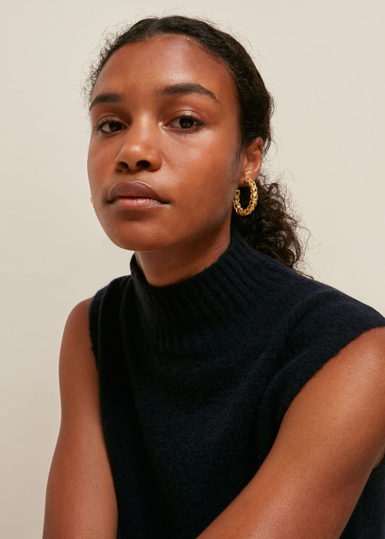 Plaited Large Hoop Earring