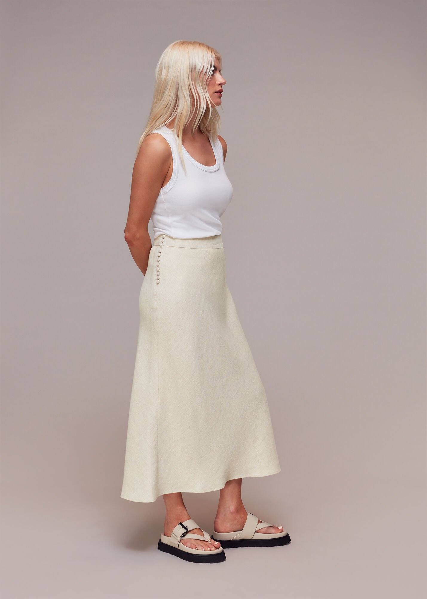 White linen skirt petite hot sale