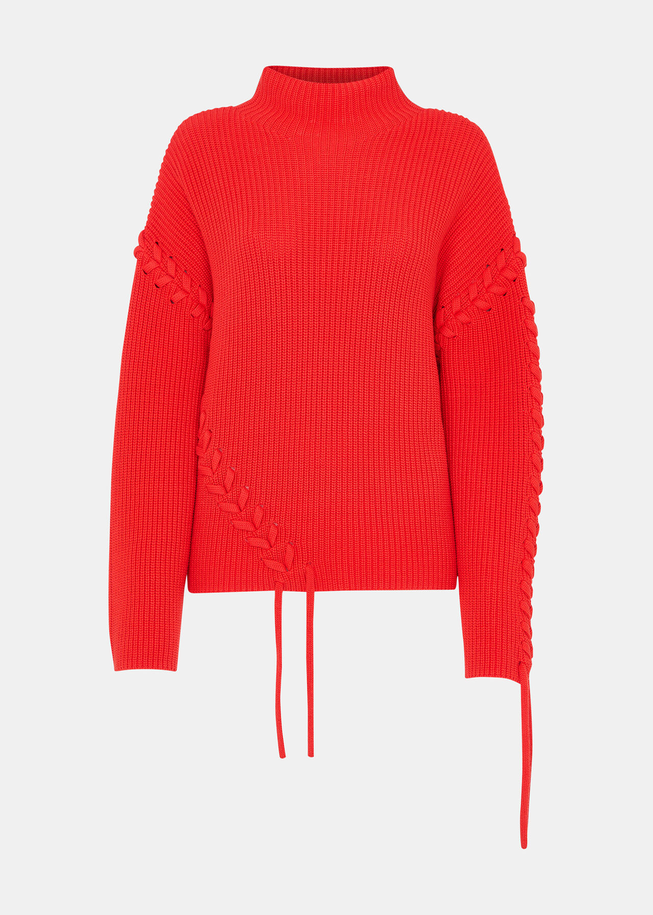 Lacing Detail Rib Sweater