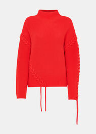 Lacing Detail Rib Sweater