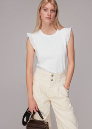 Broderie Frill Sleeve Tee
