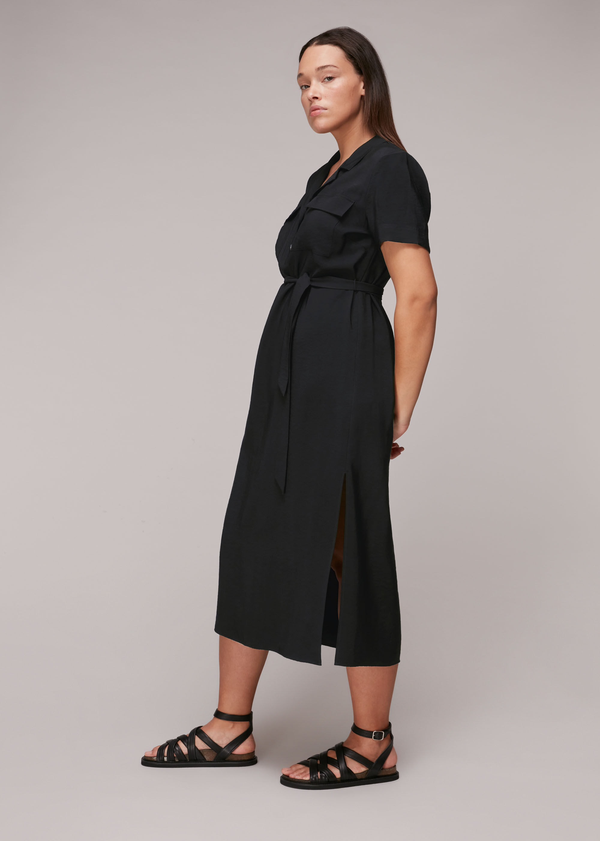 Casual black clearance shirt dress