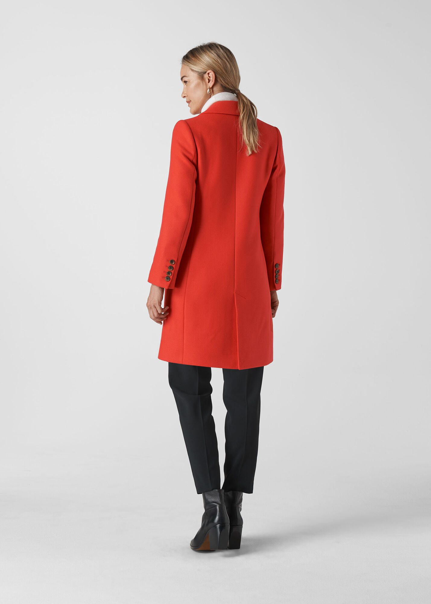 Red Clara Single Breasted Coat WHISTLES